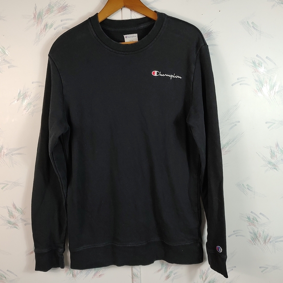 Champion Men's Black Sweatshirt Crewneck Logo Size Small - Picture 1 of 10